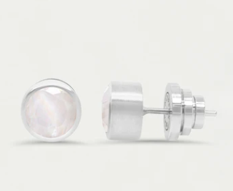 SIGNATURE MIDI SILVER MOONSTONE STUD