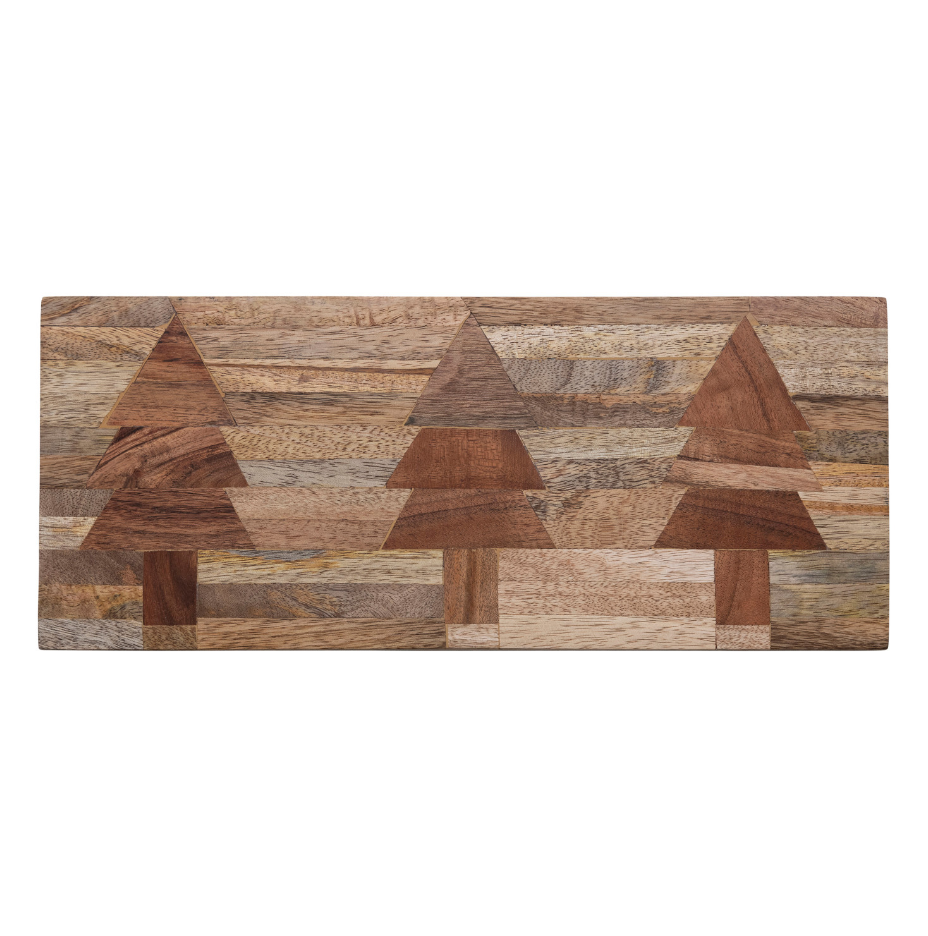 WOOD CHEESE/CUTTING BOARD W/INLAID TREES