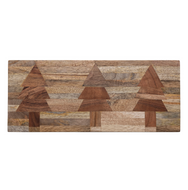 WOOD CHEESE/CUTTING BOARD W/INLAID TREES