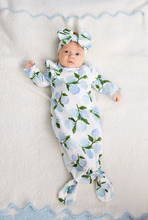 Blue Scallop Chenille Blanket