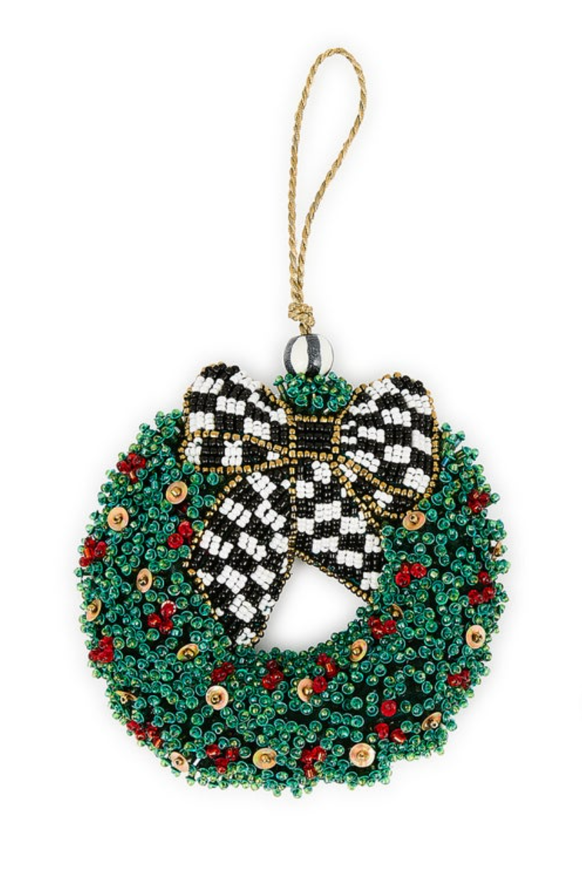 Holiday Beaded Wreath Ornament