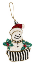 Holiday Beaded Snowman Ornament