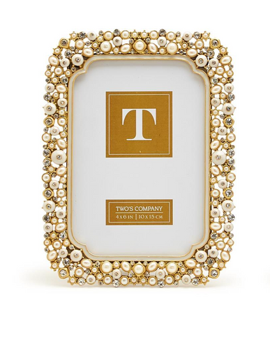 Pearl Rhinestone 4x6 Frame