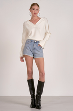 V Neck Fray Sweater