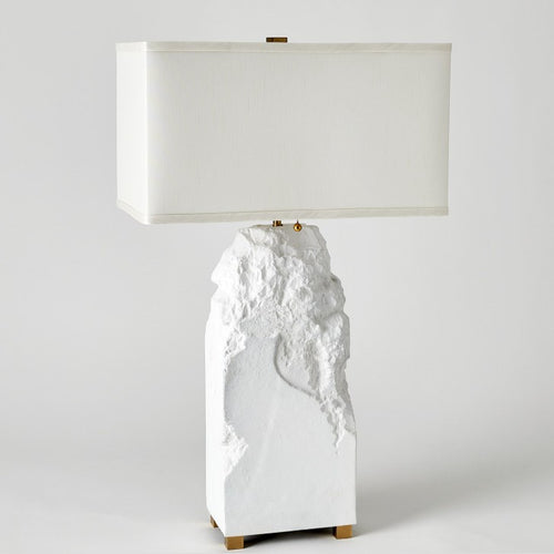 Chiseled Block Lamp-Matte White