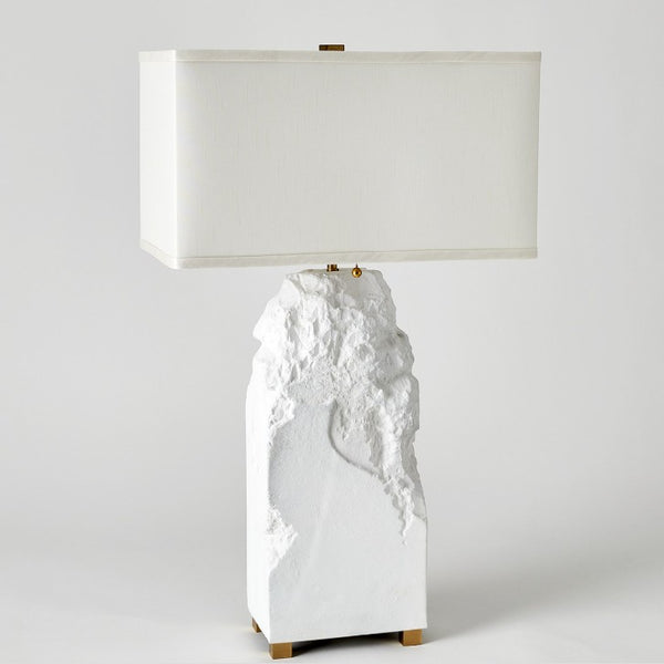 Chiseled Block Lamp-Matte White