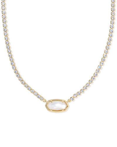 Elisa Gold Ivory Tennis Necklace