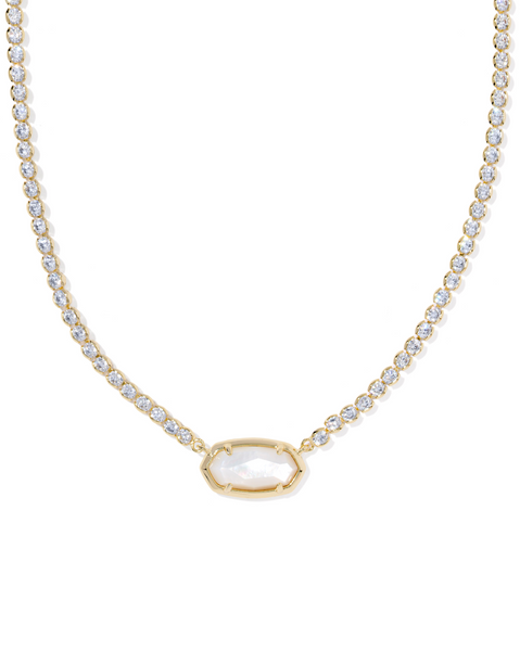 Elisa Gold Ivory Tennis Necklace