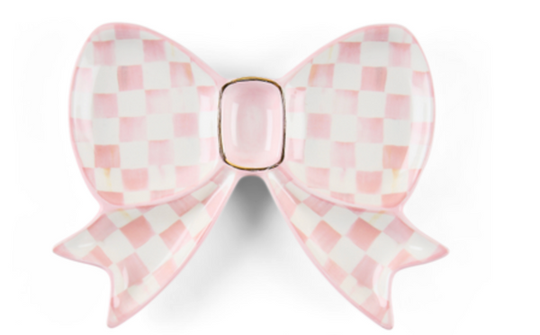 Rosy Check Bow Trinket Dish-Large