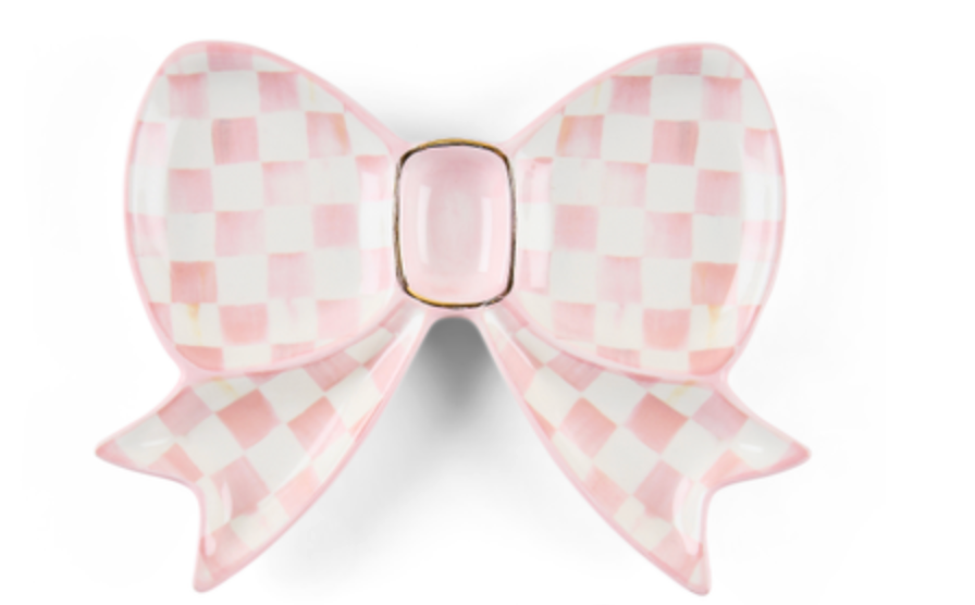 Rosy Check Bow Trinket Dish-Large