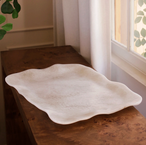 Resin Alabaster XL Rectangular Tray