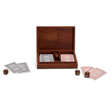 Wood Crafted Playing Card/Dice Game Set