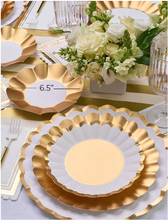 Appetizer/Dessert Bowl Gold/White 8pk