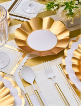 Appetizer/Dessert Bowl Gold/White 8pk