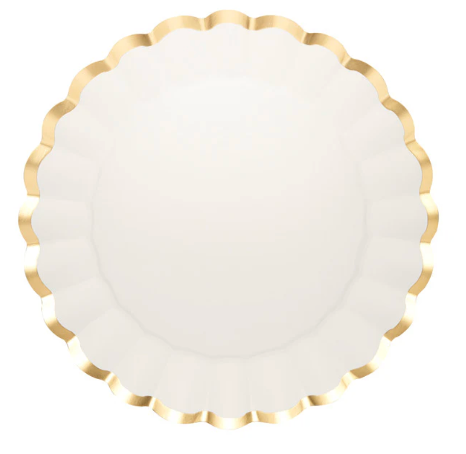 Charger Plate Gold/White 8pk