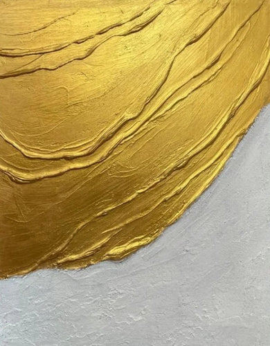 Gold and White Textured Abstract Wall Art 40x60