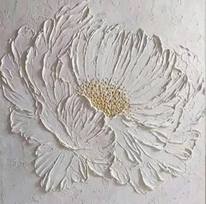 White Flower Textured Wall Art 40x60