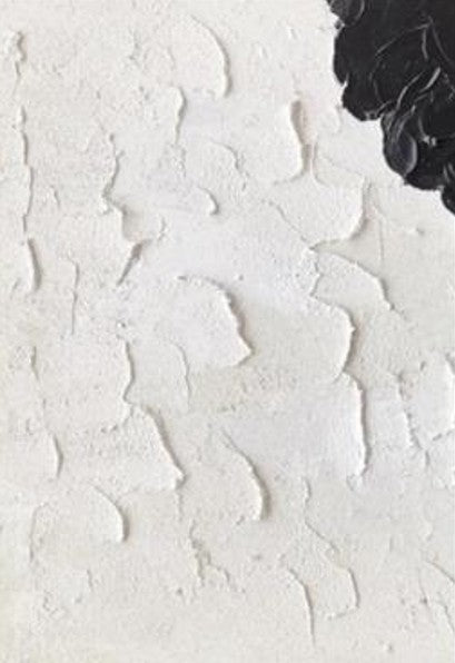 Black and White Impasto Abstract Wall Art 50x72