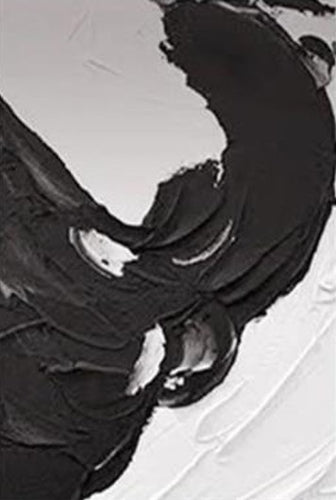 Black and White Wave Abstract Wall Art 50x72