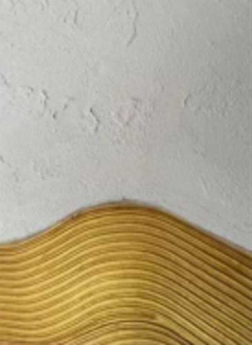 Gold Linear White Textured Wall Art 40x60