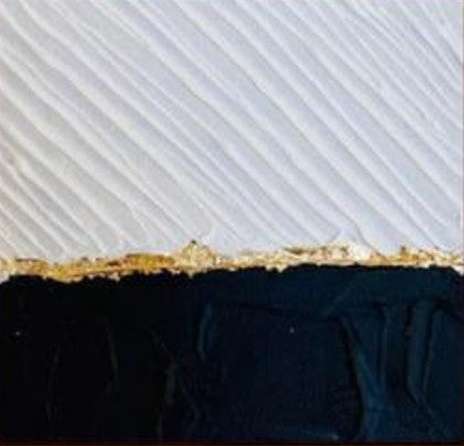 Black, White, and Gold Abstract Wall Art 54x54