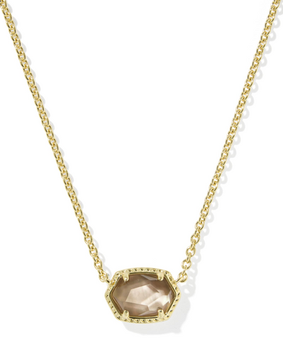 Daphne Gold Taupe Frame Short Pendant Necklace