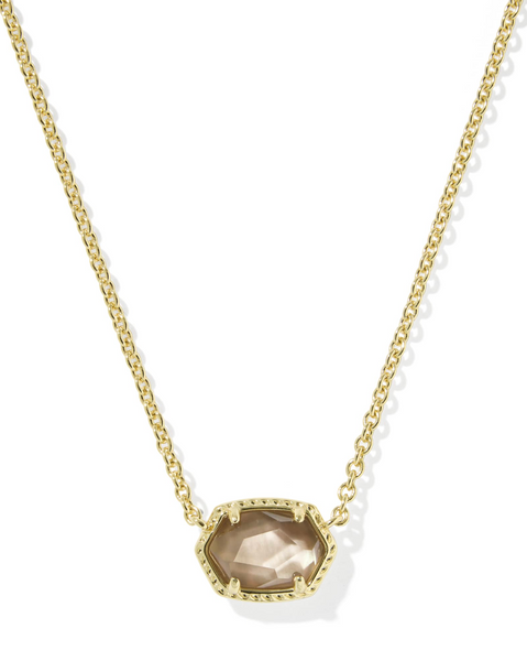 Daphne Gold Taupe Frame Short Pendant Necklace