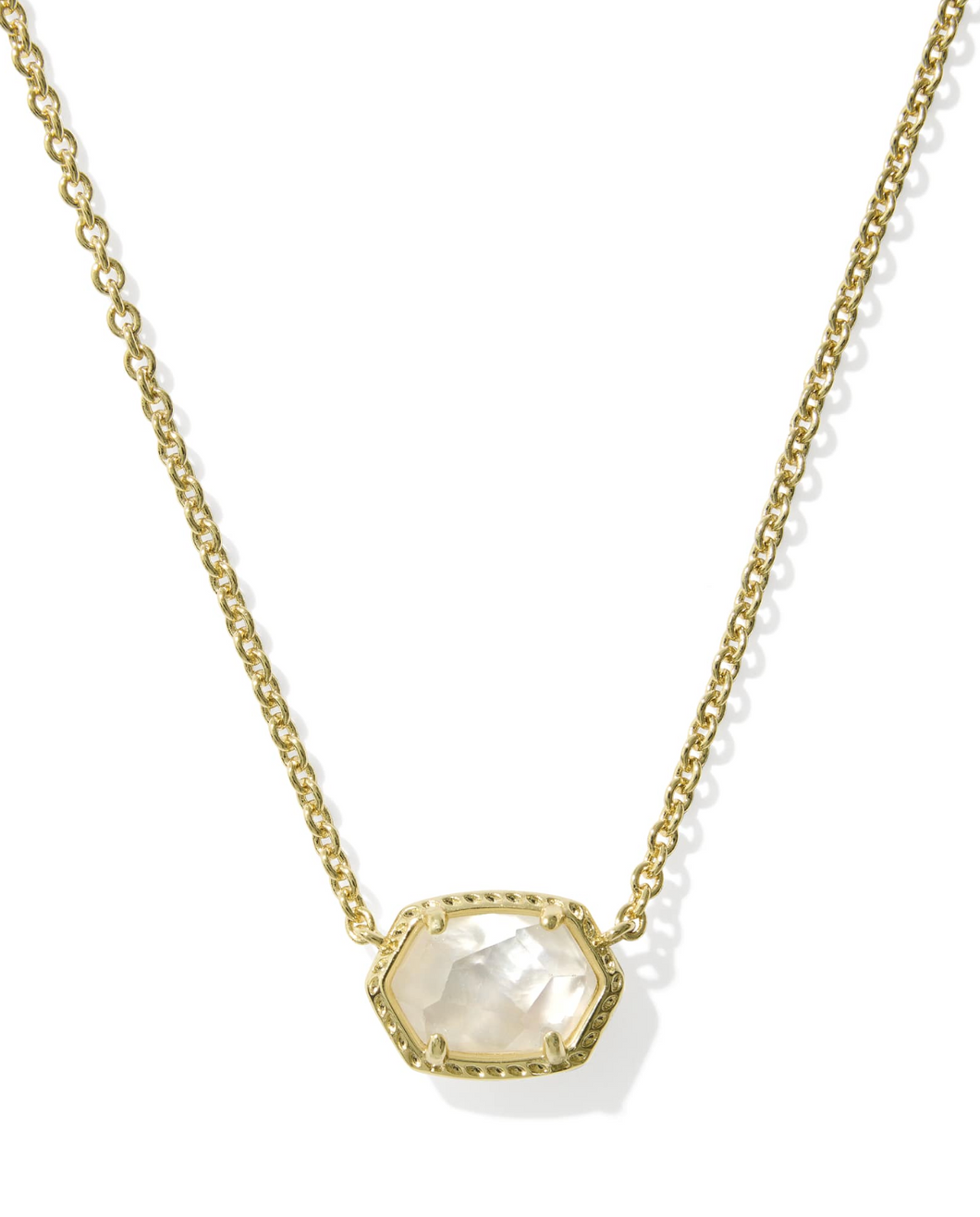 Daphne Gold Ivory Frame Short Pendant Necklace
