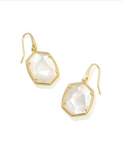 Daphne Gold Ivory Frame Drop Earring