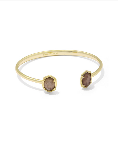 Daphne Gold Taupe Frame Cuff Bracelet S/M