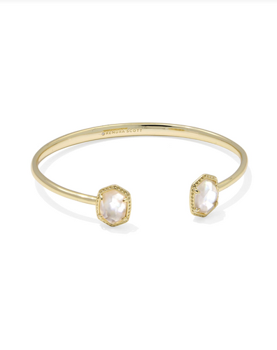 Daphne Gold Ivory Frame Cuff Bracelet S/M