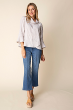 Linen Solid Overlay Flounce Top