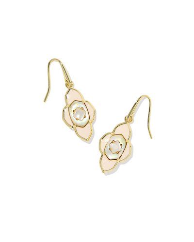 Abbie Gold Neutral Medallion Small Drop Earring
