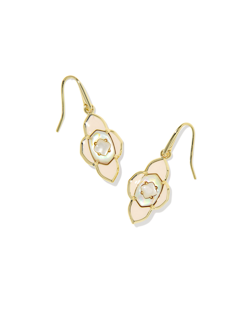 Abbie Gold Neutral Medallion Small Drop Earring