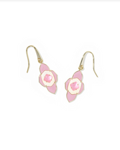 Abbie Gold Pink Medallion Small Drop Earring