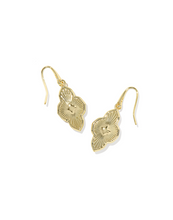 Abbie Gold Pink Medallion Small Drop Earring
