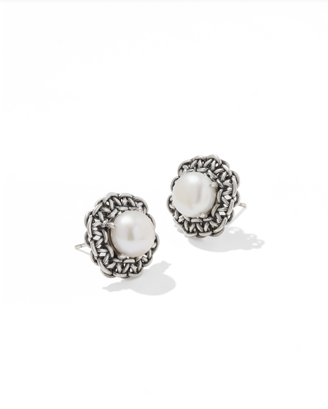 Gabriella Pearl Silver Stud Earring