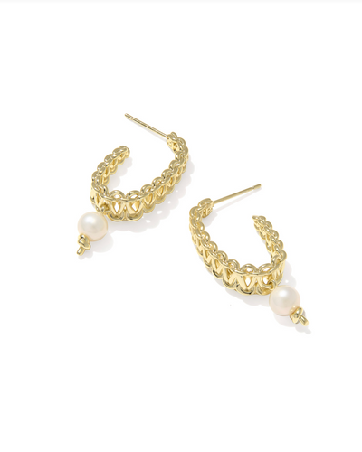 Gabriella Gold Pearl Hoop Earring