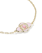 Abbie Gold Pink Medallion Delicate Chain Bracelet