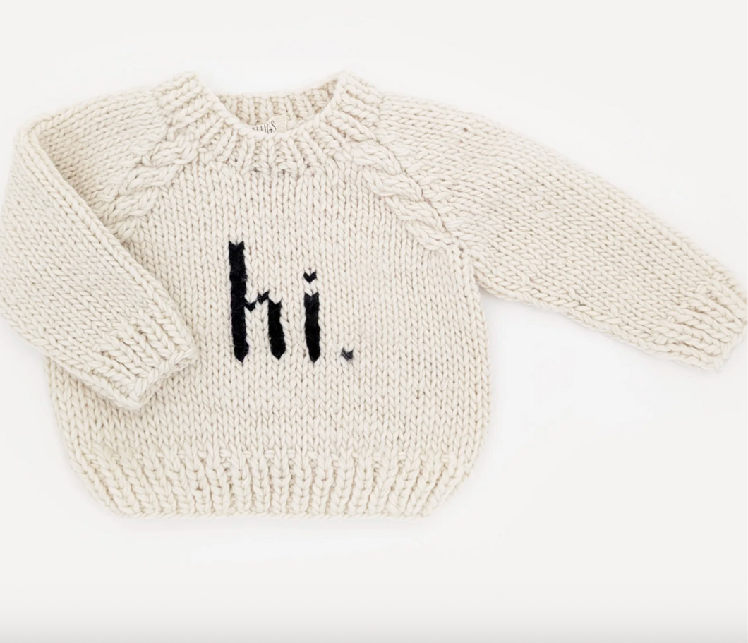 Hi. Black Crew Neck Sweater 0-6M