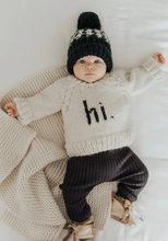 Hi. Black Crew Neck Sweater 0-6M
