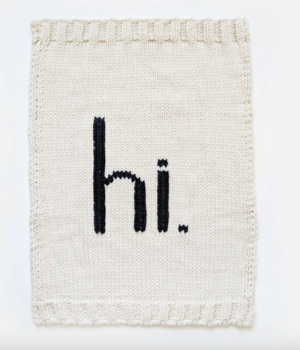 Hi. Black Hand Knit Baby Blanket