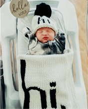 Hi. Black Hand Knit Baby Blanket