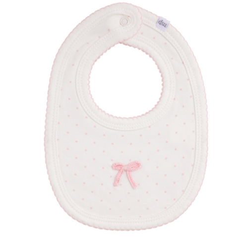 Crochet Bow Dots Bib