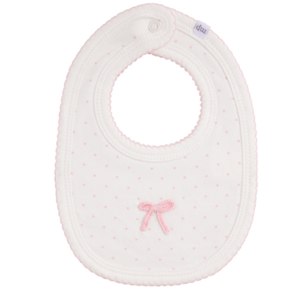 Crochet Bow Dots Bib