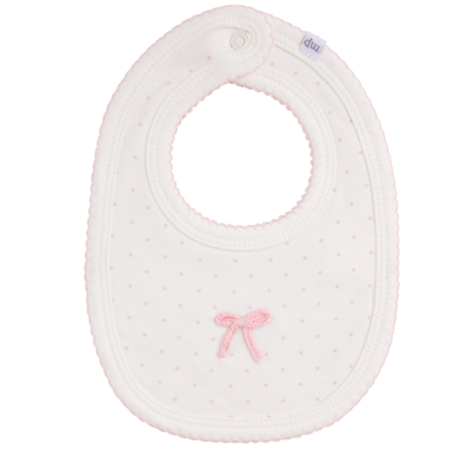 Crochet Bow Dots Bib