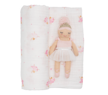 Ballerina Swaddle and Rattle Set