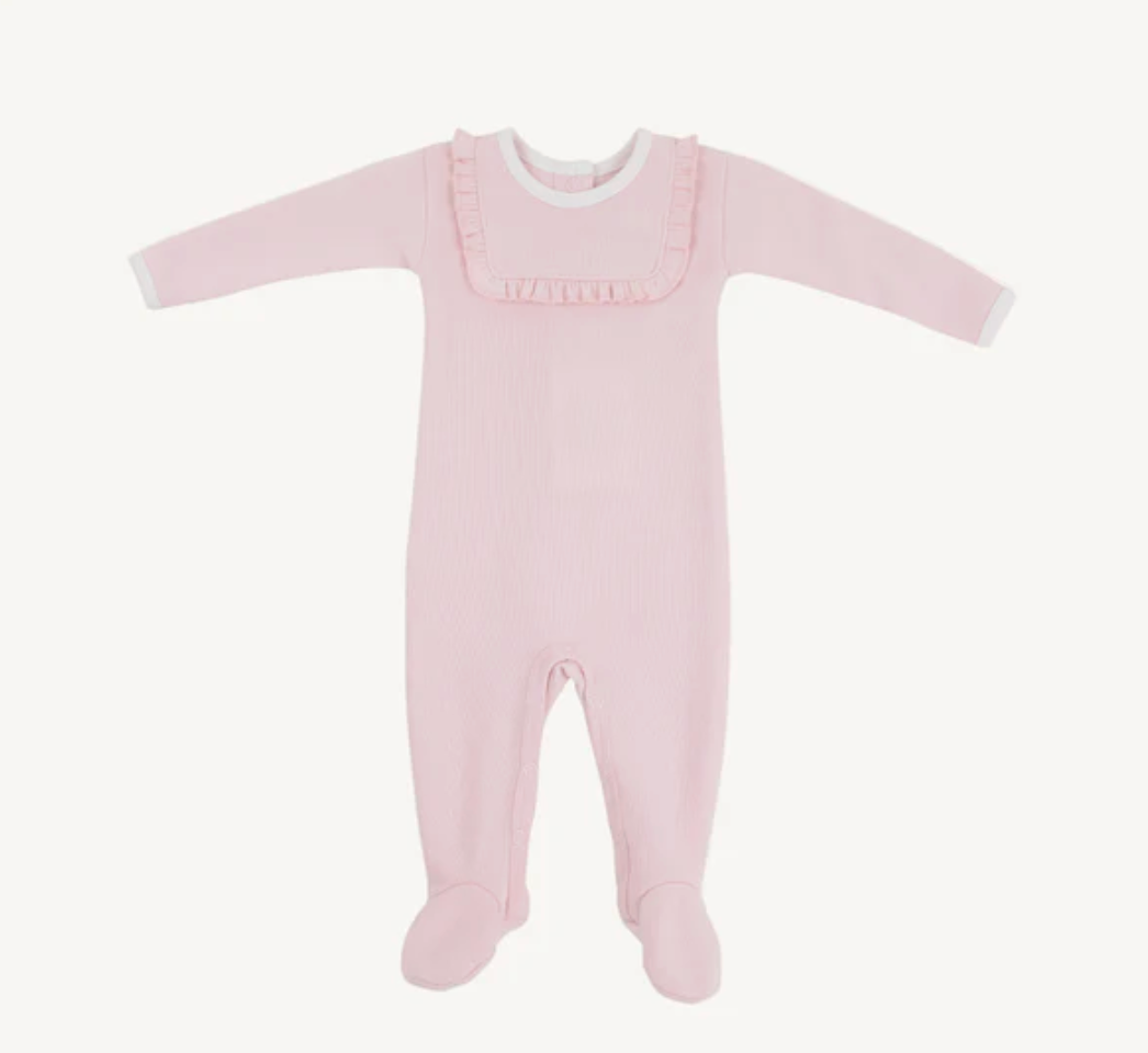 Rock Me Ribbed Romper 0-3M-Pink/White