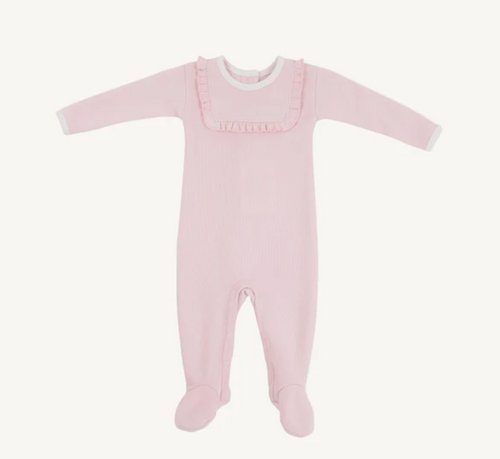 Rock Me Ribbed Romper 3-6M-Pink/White