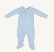 Rock Me Ribbed Romper 0-3M-Blue/ White